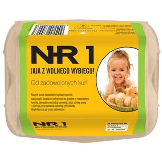 WYBIEGANE KURY Jaja kurze z wolnego wybiegu (rozmiar M) - 6 szt.