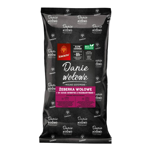 SOKOŁÓW Żeberka wołowe w sosie winnym wolnogotowane (640g - 960g)