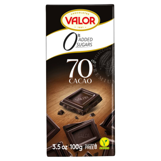 VALOR Czekolada ciemna 70% bez dodatku cukrów (bezglutenowa)
