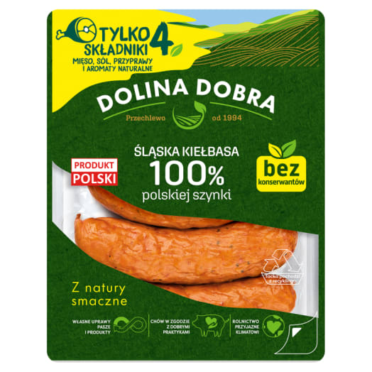 DOLINA DOBRA Śląska kiełbasa 100% z polskiej szynki