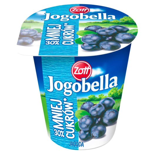 ZOTT Jogobella 30% mniej cukrów Jogurt jagodowy