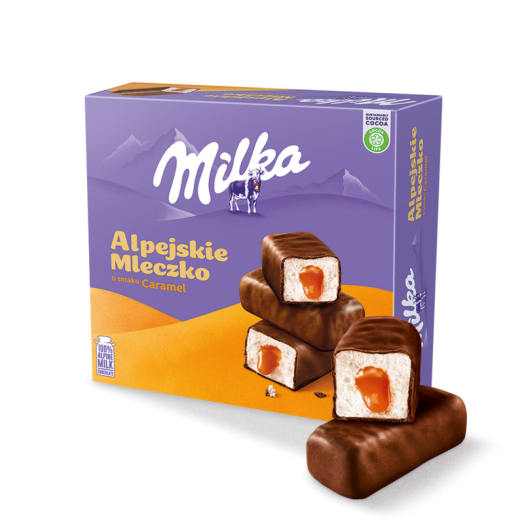 MILKA Caramel Alpejskie Mleczko Caramel Pianka waniliowe z karmelem