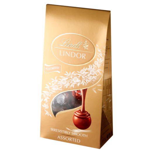 LINDT Lindor Praliny z mlecznej czekolady, białej i gorzkiej