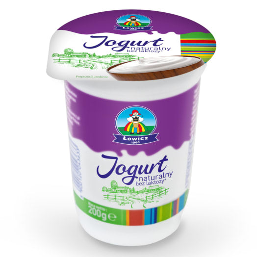 OSM ŁOWICZ jogurt naturalny bez laktozy 2,5%